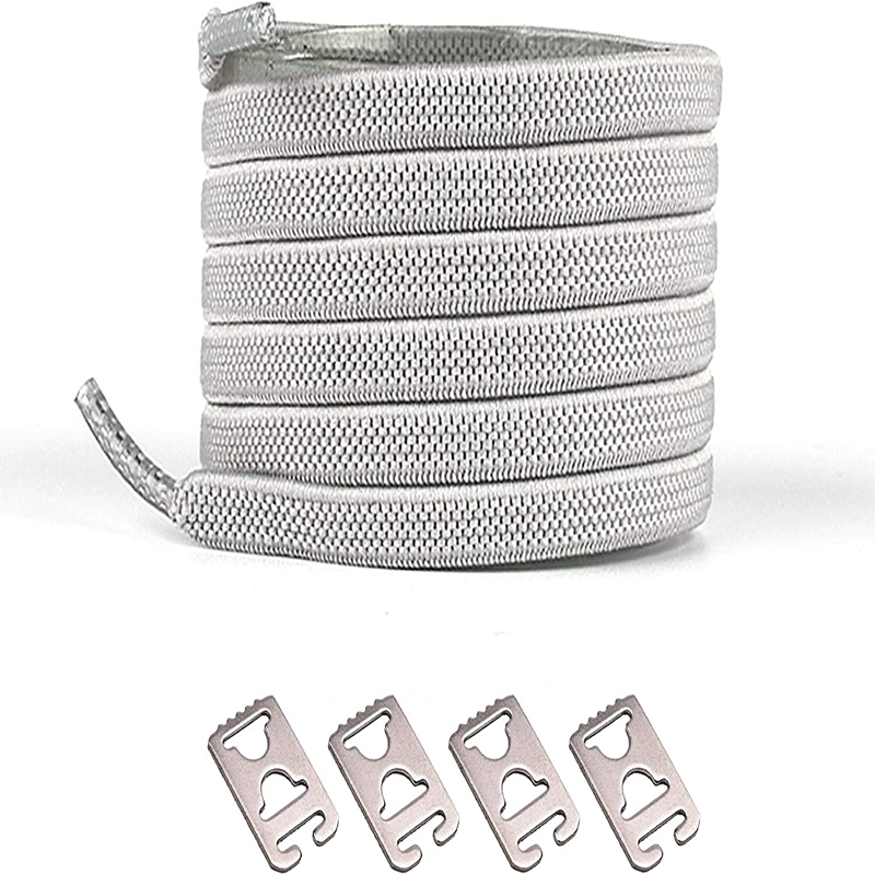 No Tie Shoelaces with Elastic and Stainless Steel Anchors Flat Shoe Laces For Sneakers Tieless Shoelace For All Kid Shoes