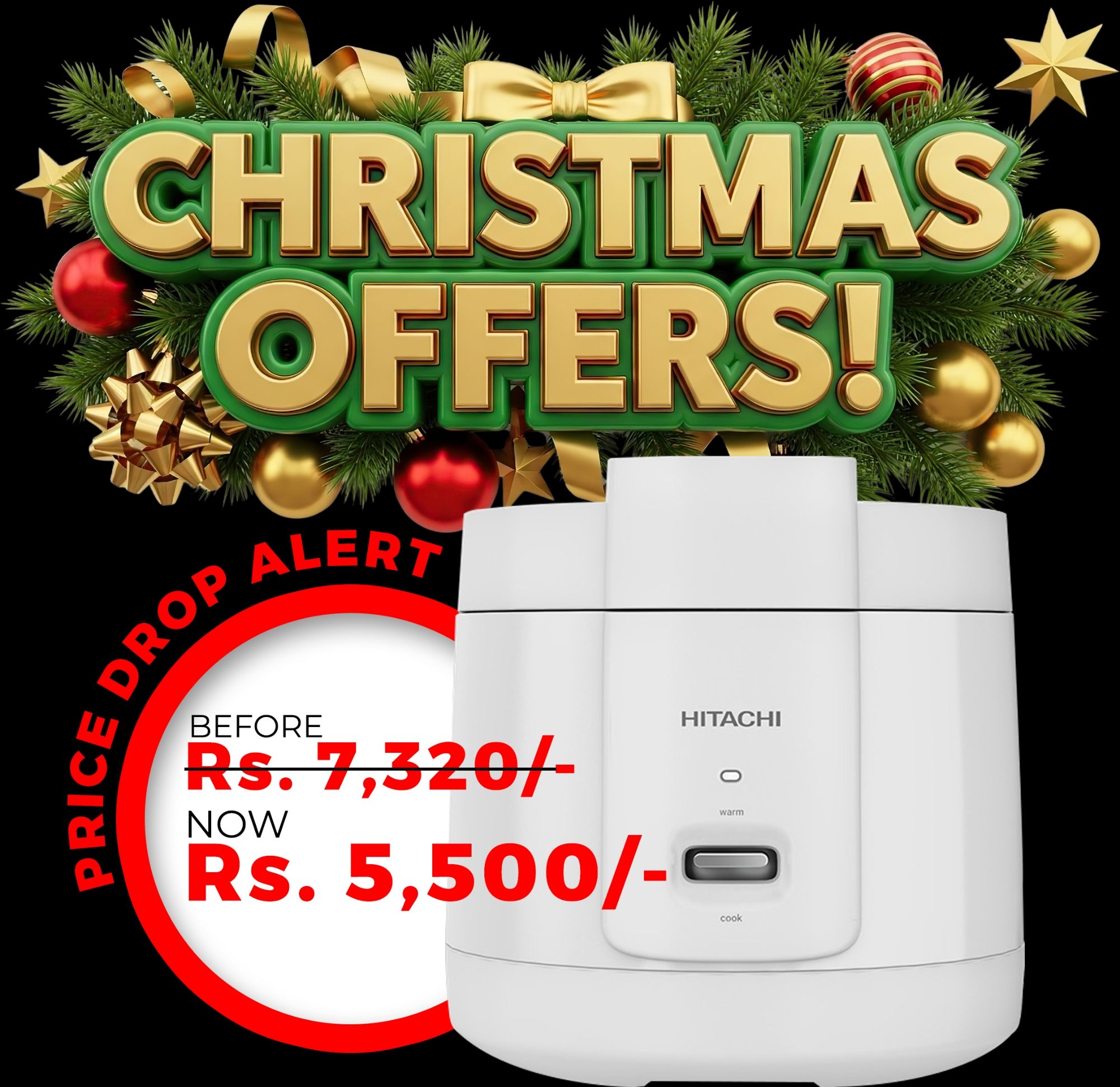 Hitachi Rice Cooker 1.8L (RZ-S18MM W)