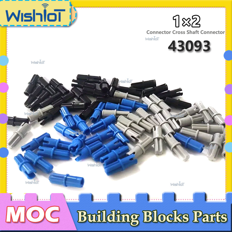20PCS/50PCS/100PCS 1×2 Connector Pin Peg Technical Brick Parts With Cross Axle 43093 Toys Building Blocks Replace Accessories