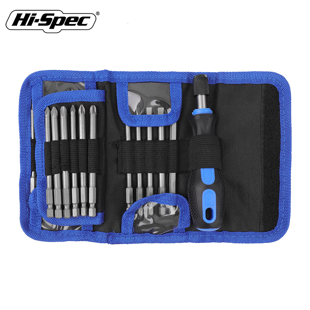 Hi-Spec 1/4 Power Magnetic Screwdriver Drill Bit Holder Electric Mini Long Bit Screwdriver CRV Extra Long Bit Set With Handle
