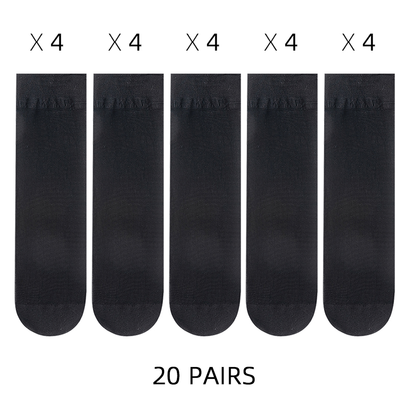 5-20 Pairs Summer Transparent Crystal Silk Socks Ladies Ultra Thin Nylon Ankle Socks Short Socks Sets Anti-Hook