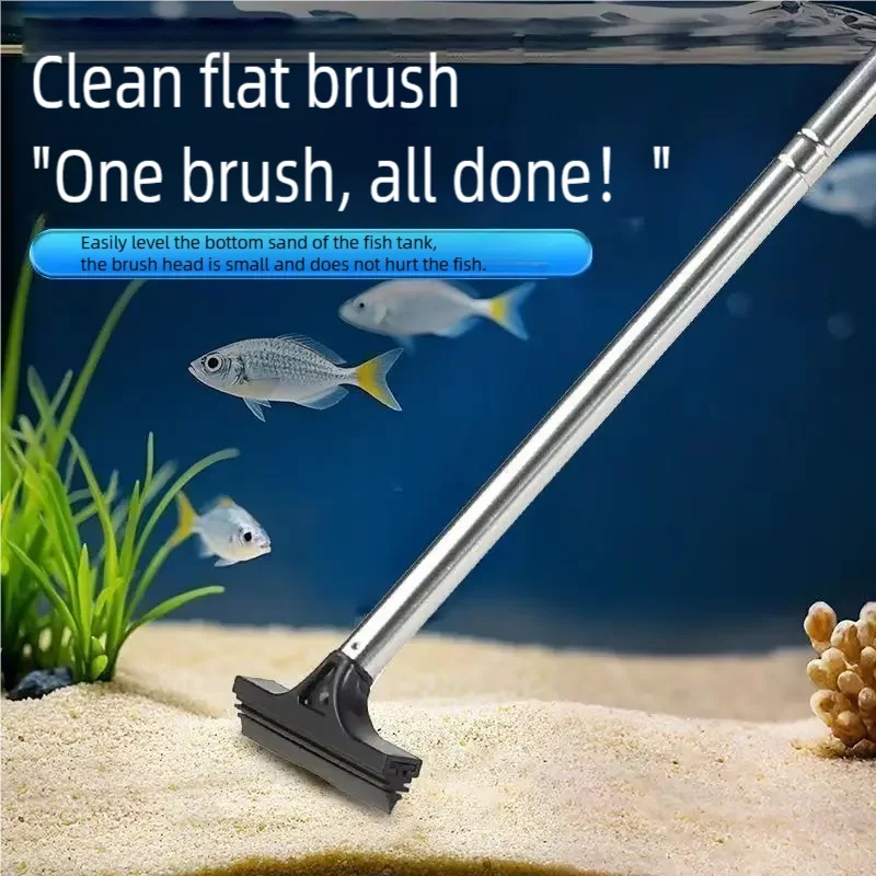 Retractable Wiper Silicone Cleaner Multi-Functional Stainless Steel Fish Tank Algae Removal Cleaning Brush