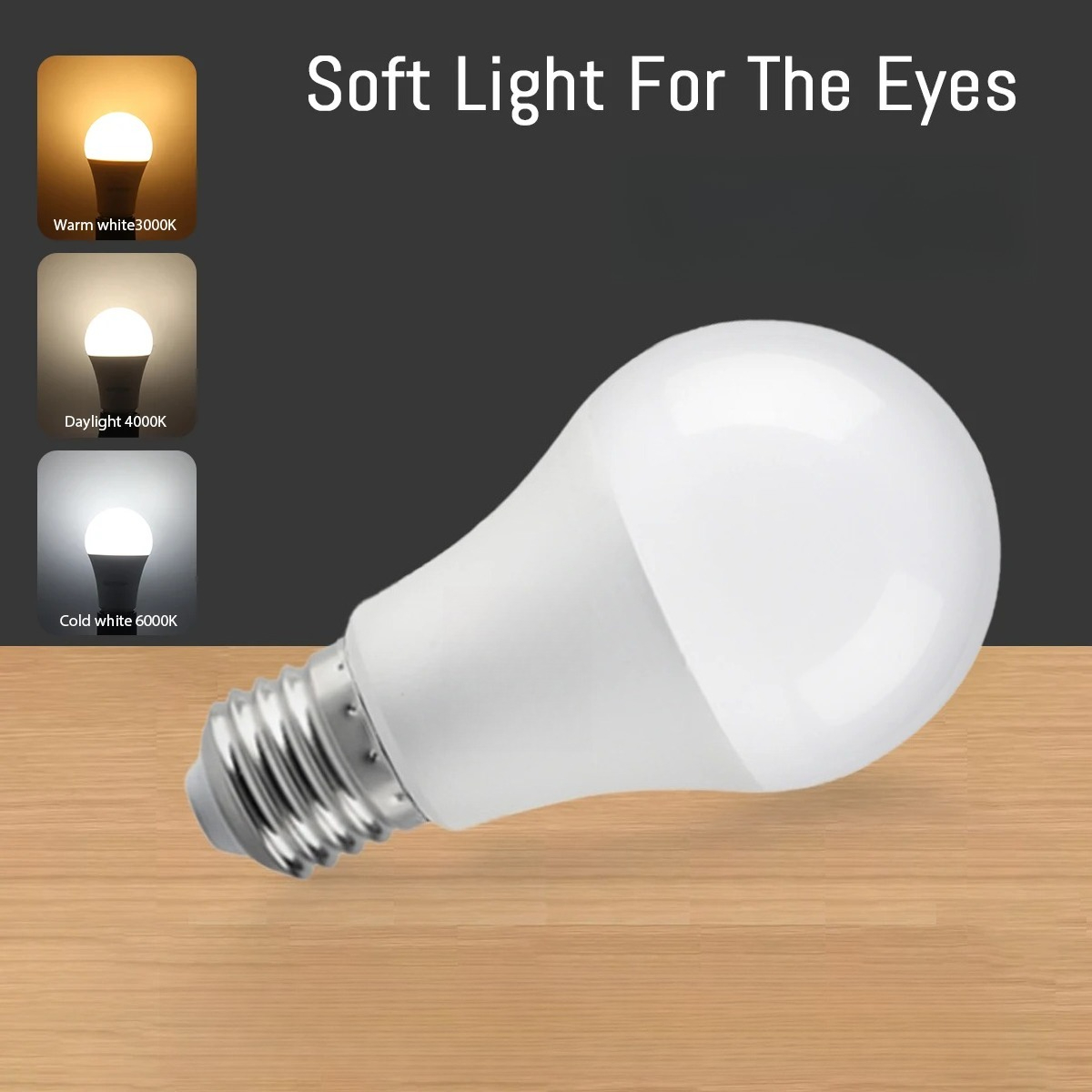 4PCS LED bulb E27 large screw base energy-saving lamp, ultra-bright, flicker-free, eye-protecting, household lighting bulb