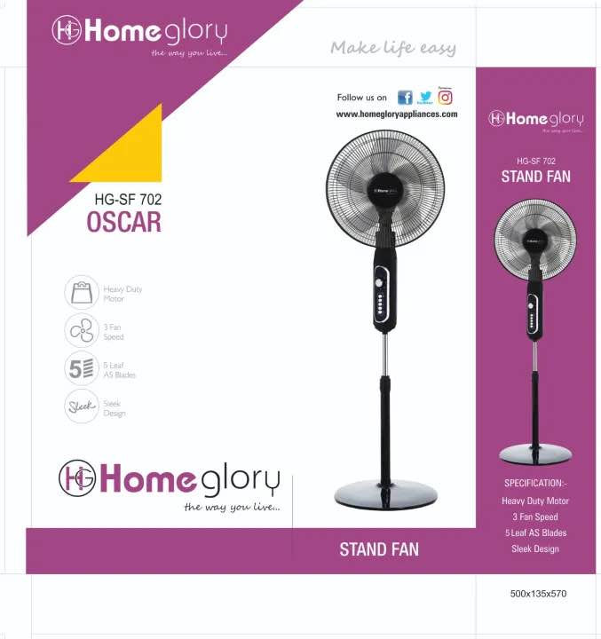 Homegory Stand Fan HG - SF 702 black