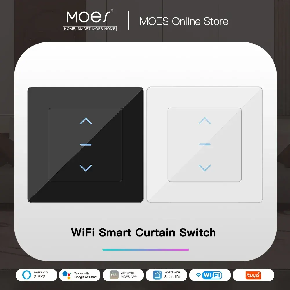 MOES Touch Design WiFi Smart Curtain Switch for Motorized Curtains and Roller Blinds Work with Tuya Smart Life App Alexa - image 1