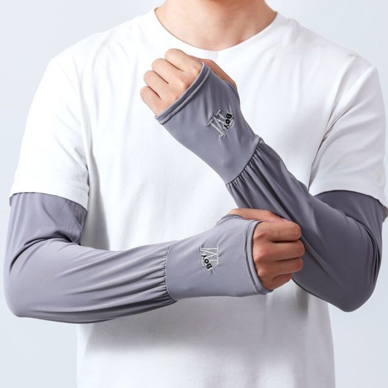 Unisex UV Protection Ice Silk Sun Gloves | Full Arm Sleeves | Anti-Slip Grip for Outdoor Sports
