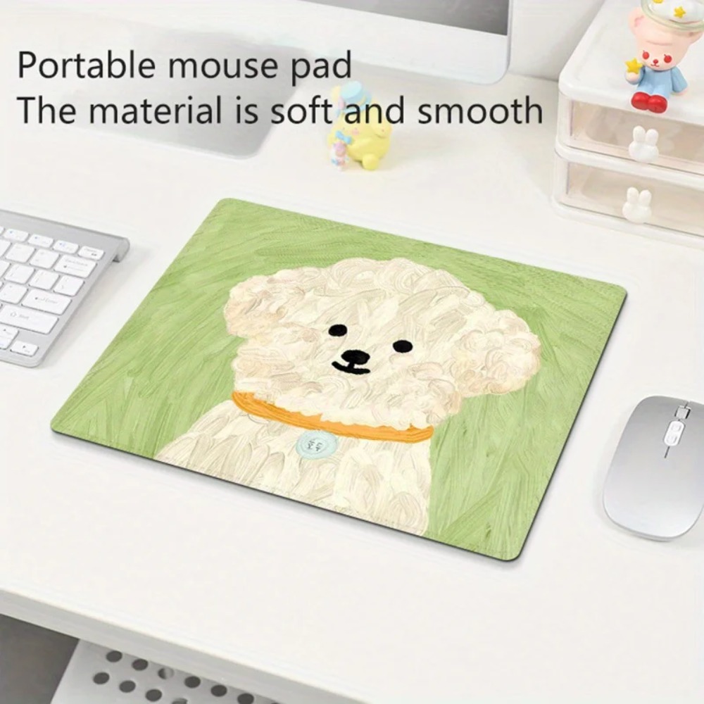 Adorable Puppy-Themed Mouse Pad with Anti-Slip Natural And Lockedge Design, Perfect for Office Or Home Use