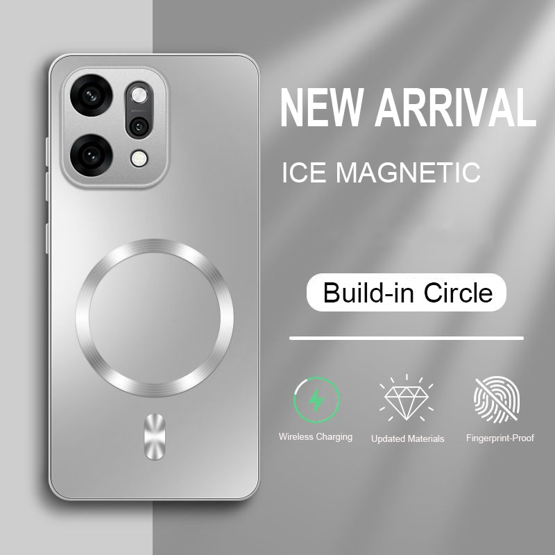 Luxury AG Magnetic Matte Silicone Case For RENO 6 8 13 14 15 Pro Wireless Charging Shockproof Hard PC Bumper