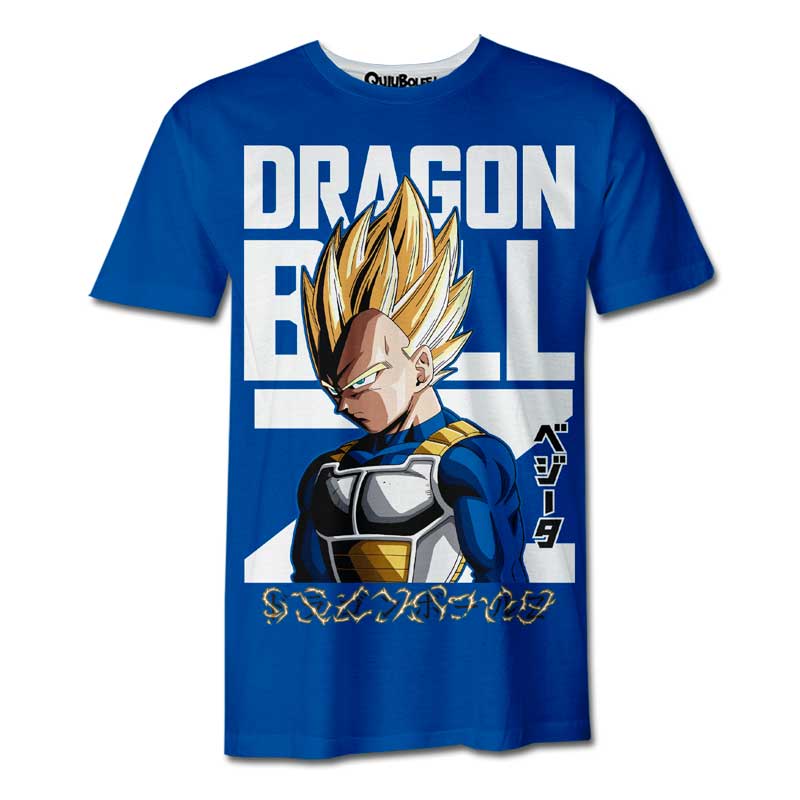 2026 Fashion Dragon Ball Z Vegeta Super Saiyan T-shirt Men's Women's Japanese Text Quick Dry Casual Anime Fan T-shirt