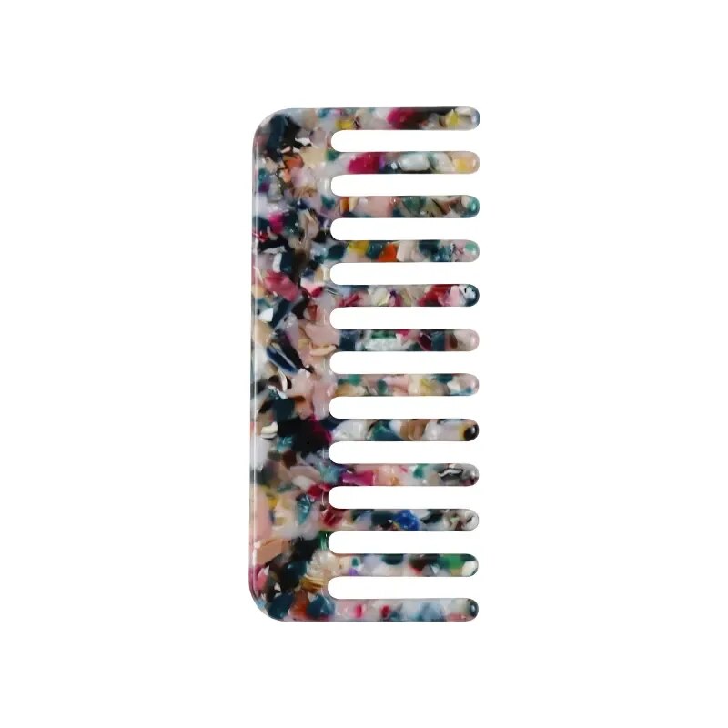 Hair Comb Logo Professional Hairbrush Custom Combs Acetic Acid Plate Comb Environmentally Friendly Materials Wide Tooth