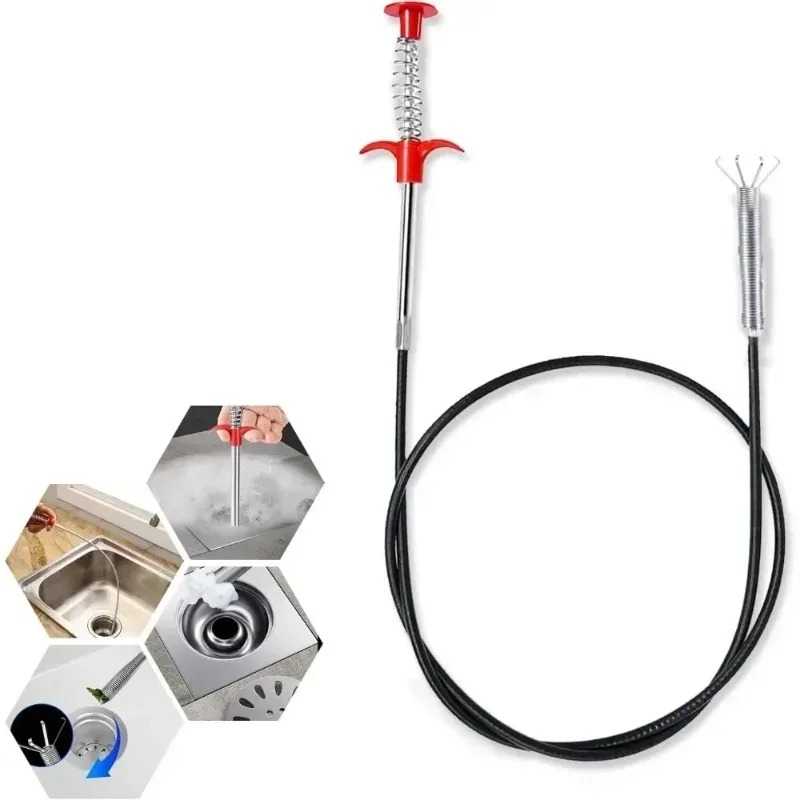 60/90/160/200/300CM for Sinks Bathtubs Kitchens Curved Sink Tools Household Cleaning Tools Flexible Spring Drainage Unlocker