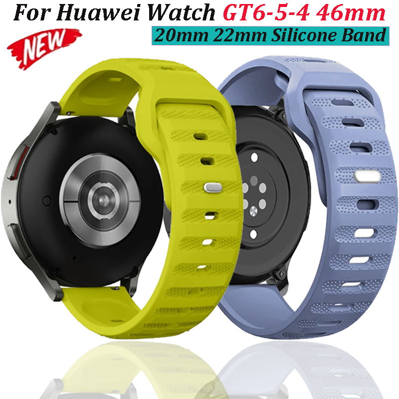 22/20mm Silicone Strap For Huawei Watch 5/4/GT6-5-4 GT6-5-3 Pro Amazfit GTR/GTS4 Breathable Bracelet Galaxy Watch 7/6/5/4 Correa