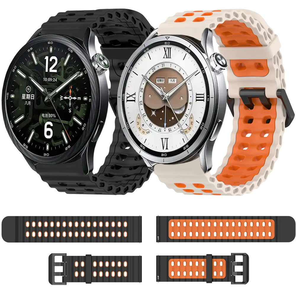 22mm Silicone Ocean Strap For Watch 5 S5-4-3-2-1 Sports Breathable Watchband For watch Ultimate 2/GT Runner 2 Belt