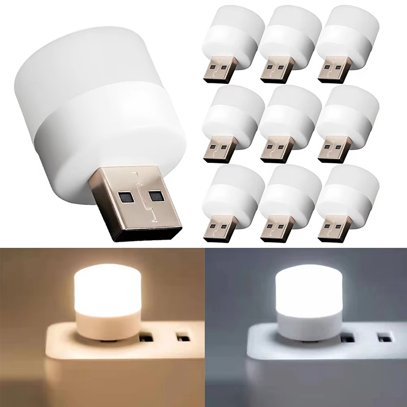 1/3/10 Pcs USB Night Light Warm White USB Plug-In Light Bulb Portable Home Environment Light Energy-Saving Reading Night Light