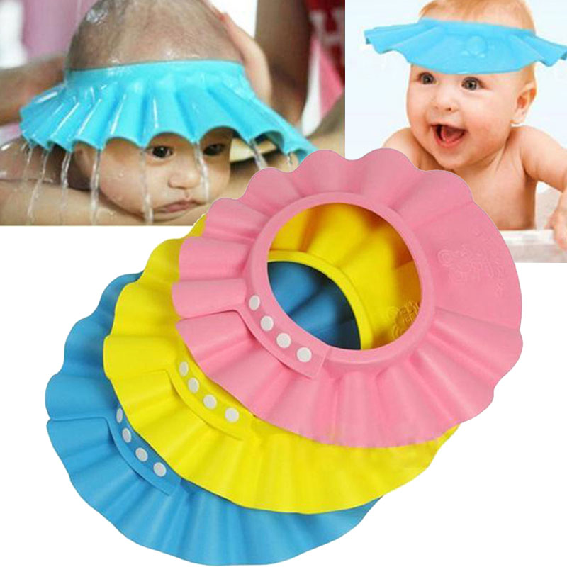 3 Colors Children Adjustable Safe Shampoo Shower Cap Bath Protection Soft Caps Baby Hats Waterproof Wash Hair Shield 2024