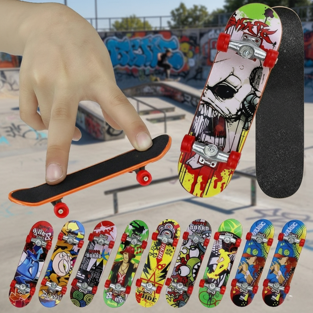 Mini Finger Skateboard Professional Alloy Stand Fingerboard Toy Cool Graffiti Finger Skate Board Novelty Toys for Kids &