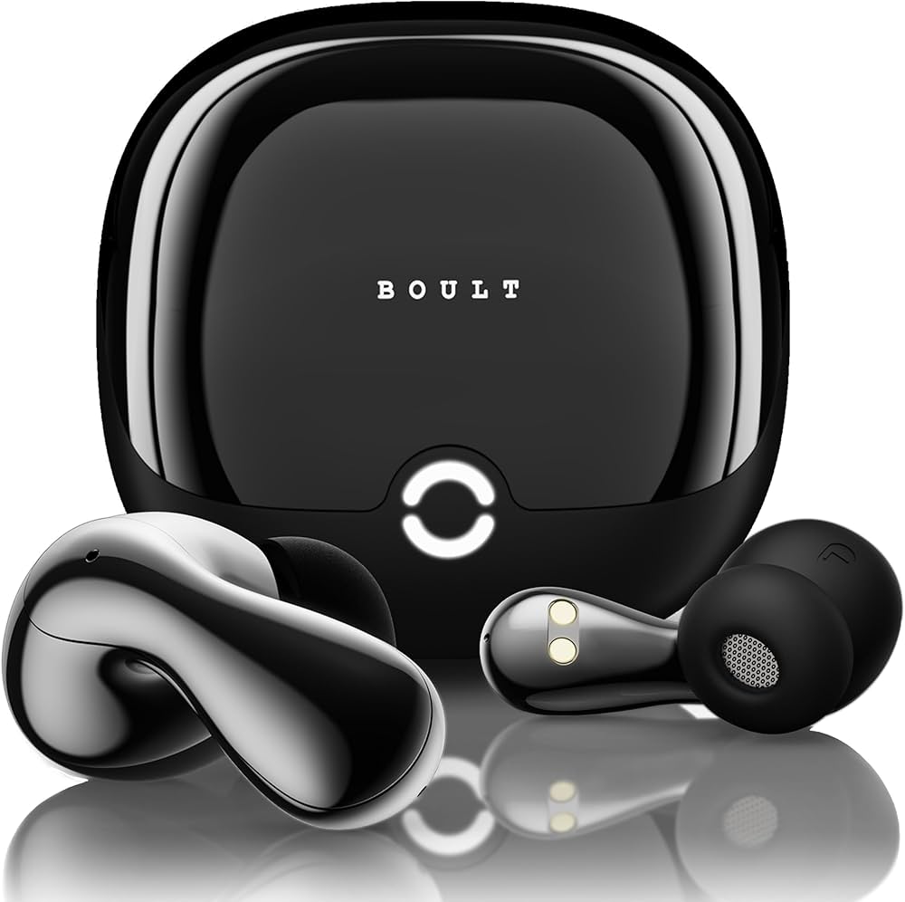 BOULT Klarity 1 in Ear TWS Earbuds with 80Hrs Playtime, Liquid Metal Body, Dual Device Pairing, 4 Mics ENC, 45ms Low Latency, 13mm Bass Drivers Ear Buds Bluetooth 5.4