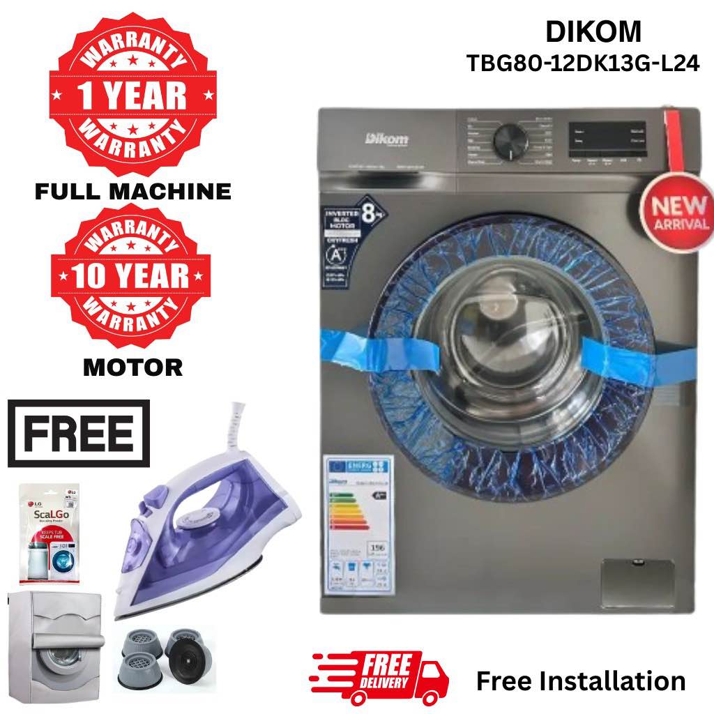 Dikom 8 KG Front Load Washing Machine TBG80-12DK13G-L24