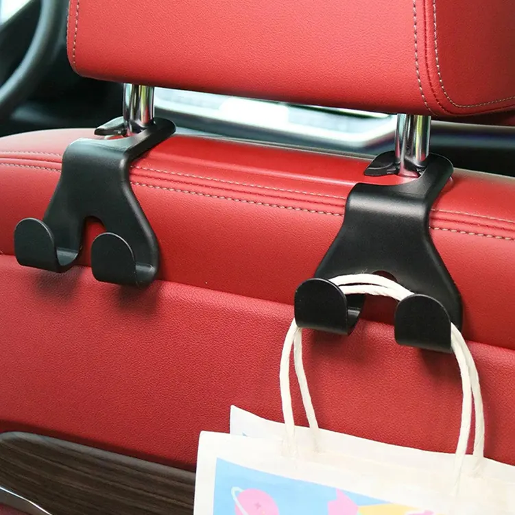 2pcs Car Seat Back Hook Multi Functional Rear Headrest Car Phone Holder Hook Automotive Accessories