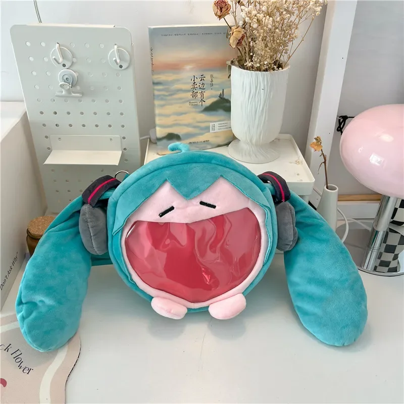 24×22cm Hatsune Miku Shoulder Bag New Backpack Cute Anime Girl Cartoon Kawaii Knapsack Student Bag Packet Kids Toys