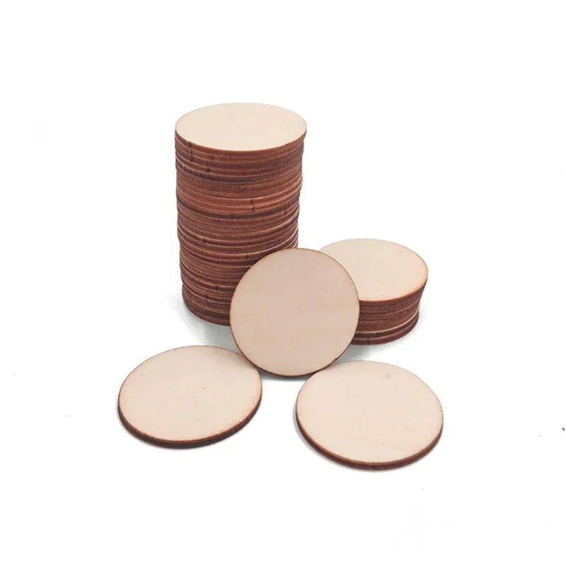 Natural Round Unfinished Wooden Discs Blank Wood Pieces Slice for Crafts Centerpieces Wooden DIY Ornaments