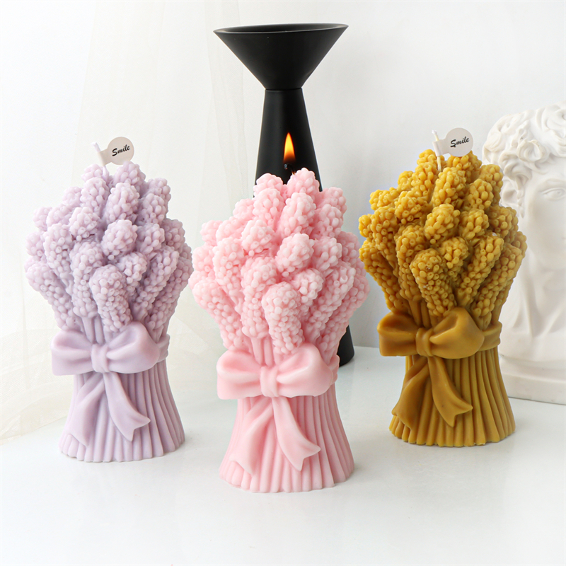 Romantic Love Bouquet Flower Silicone Candle Mold Butterfly Knot Lavender Bouquet Soap Resin Making Decor Wedding Day