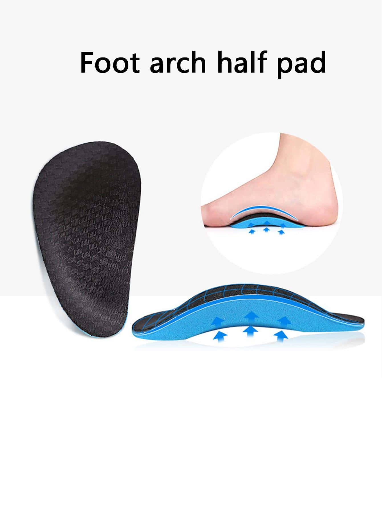1/2/4Pairs EVA Arch Support Half Pad, Anti-Slip Cushion, Comfortable Sports Insole Foot Pad，Back-to-school Supplies
