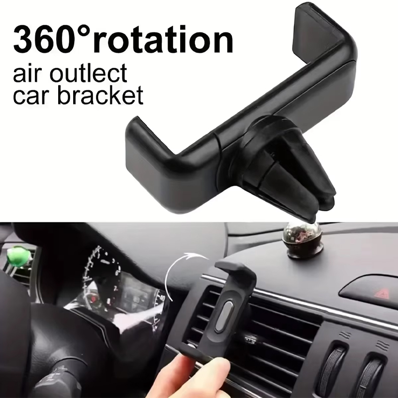 1pc Black Mini Car Air Vent Phone Holder, Compact Portable Clip Mount