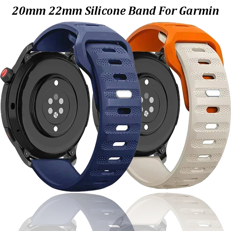 20mm 22mm Silicone Strap for Forerunner 165 55 970 965 265 255 955 Venu 3 Breathable Bracelet For Venu 3/Active 6