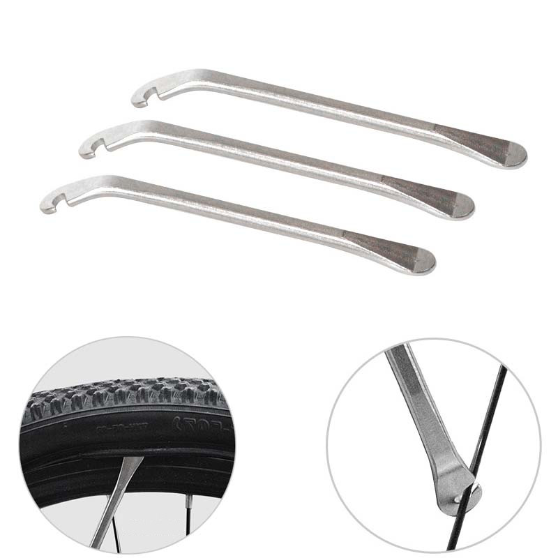 3pcs Stainless Steel Bike Tire Levers Durable Wheel Remover Pry Tools for MTB Outdoor Cycling Tire Repair Installation