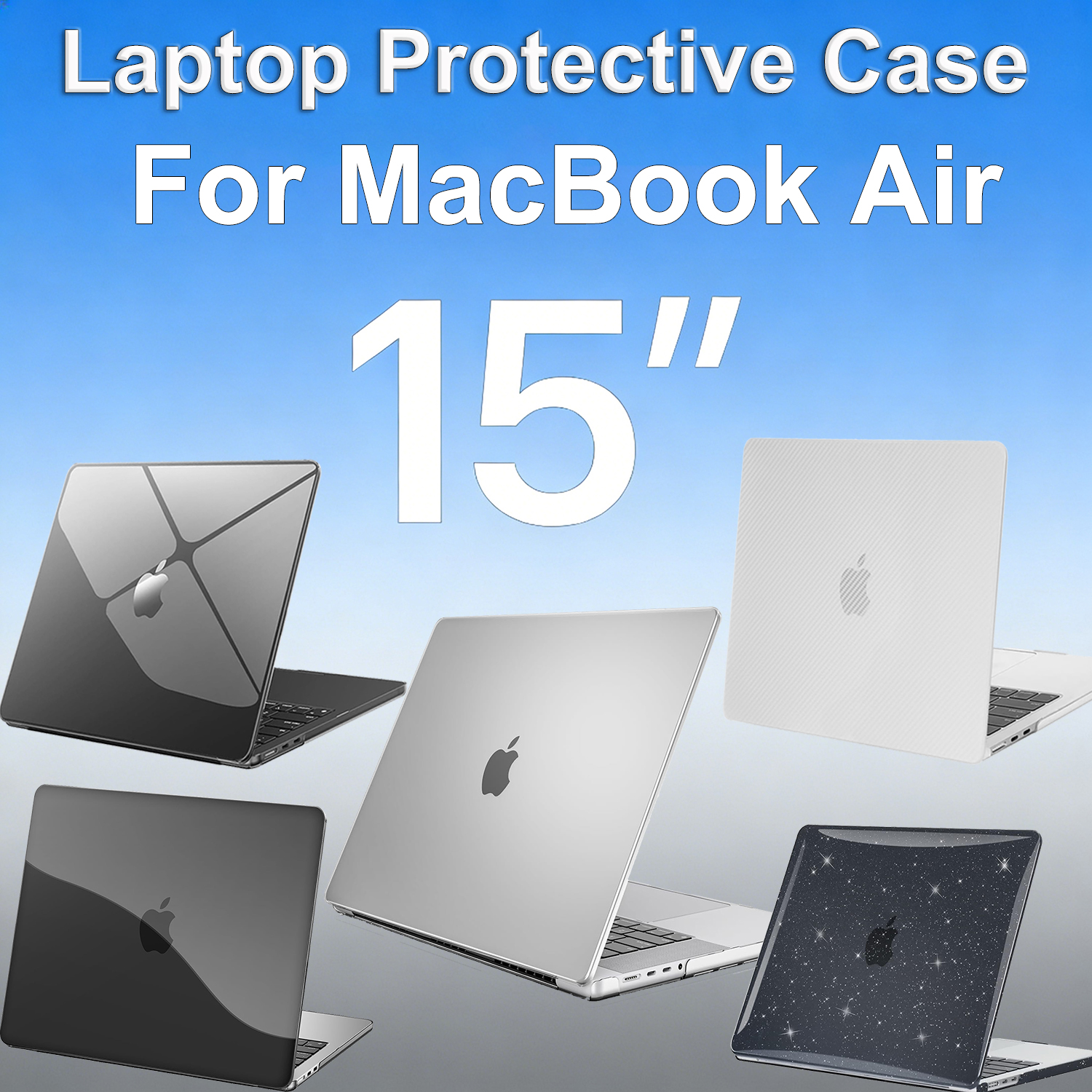 Hard Shell Case For MacBook Air 15 inch 2026 2025-2023 Release M5 M4A3241 M3A3114 M2 A2941, Hard Shell Laptop Cover For Air 15''
