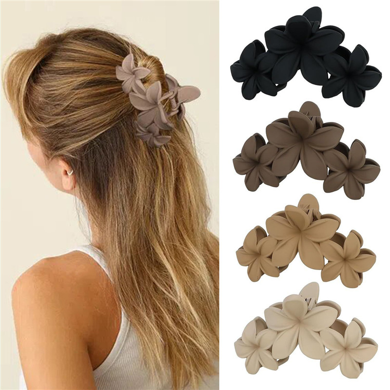 4PCS Flower Hair Clip Female Vintage Temperament Versatile Plate Hair Clip Headdress Frosted Shark Clip Grab Clip Hair Accessori