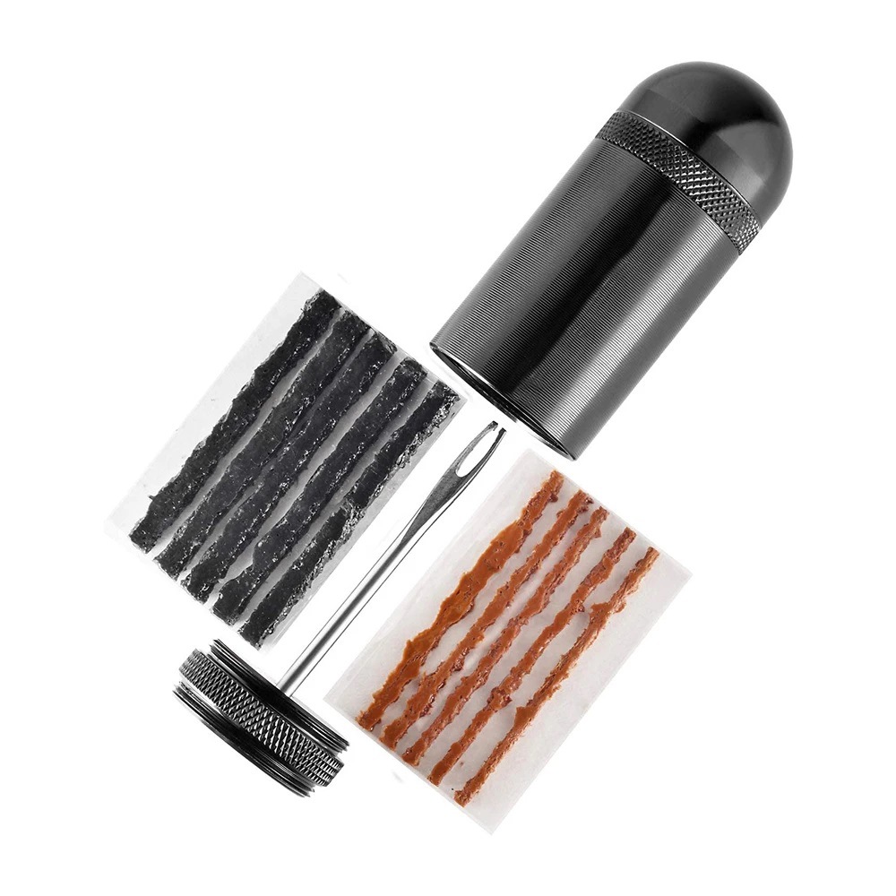 Bike Tubeless Tire Repair Kit Portable Flat Fix with Strips for Road MTB Cycling Emergencies
