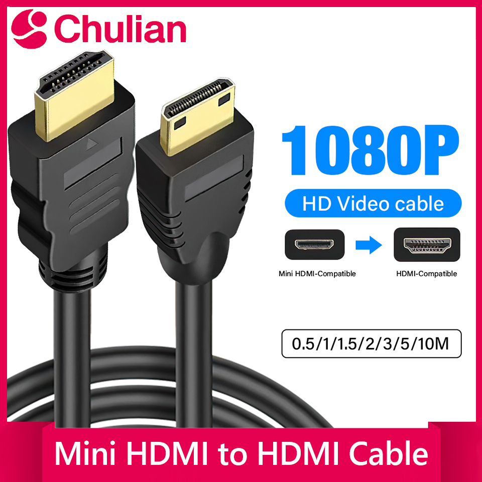 Mini HDMI To HDMI Cable 1M 1.5M HD 4K 1080P Male To Male HDMI Adapter For Pc/Tv/Monitor/Projector/Camera/Dvd