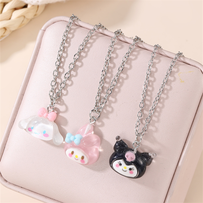 1pc Sanrio Kuromi Cinnamoroll Pendant Necklace, Cute Cartoon Jewelry for Women.