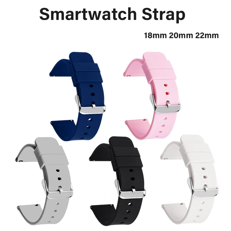 18/20/22mm Silicone Watch Straps with Quick Release Adjustable for Watches Water-Resistant Comfortable Band