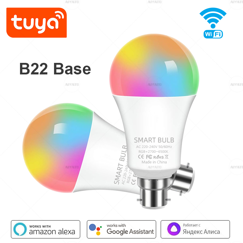 1-10PCS E27 Tuya Smart Bulb WiFi Bluetooth RGB WW AC85-265V 6W LED C37 Light Bulbs App Voice Control Support Alexa Home lightify