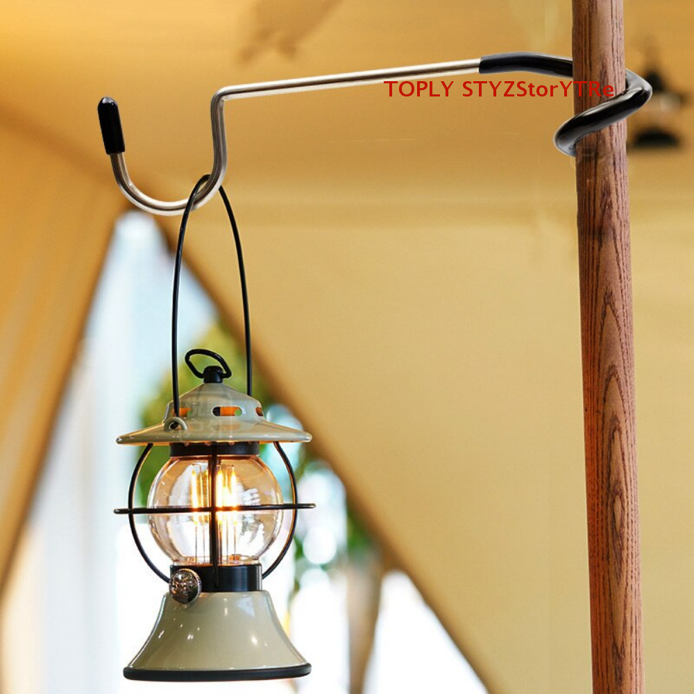1/5PCS Camping Light Pole Hook Stainless Steel Tent Pole Lamp Hook Multifunctional Outdoor Camping Light Stand Hook Camping Hook