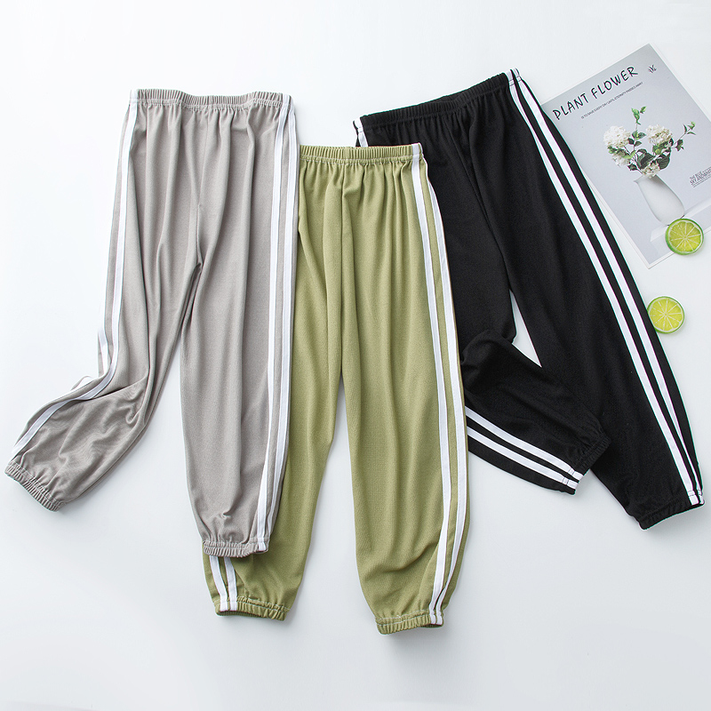 Summer children's solid color casual sports pants boys and girls' multi color versatile harem pants outdoor sun protection pants