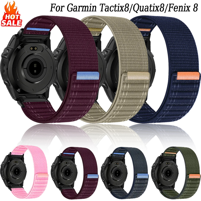 20/22/26MM Nylon Braided For Tactix8/Quatix8/Fenix 8 51MM 47MM Wave pattern Bracelet Band For Forerunner 970/Instinct 3