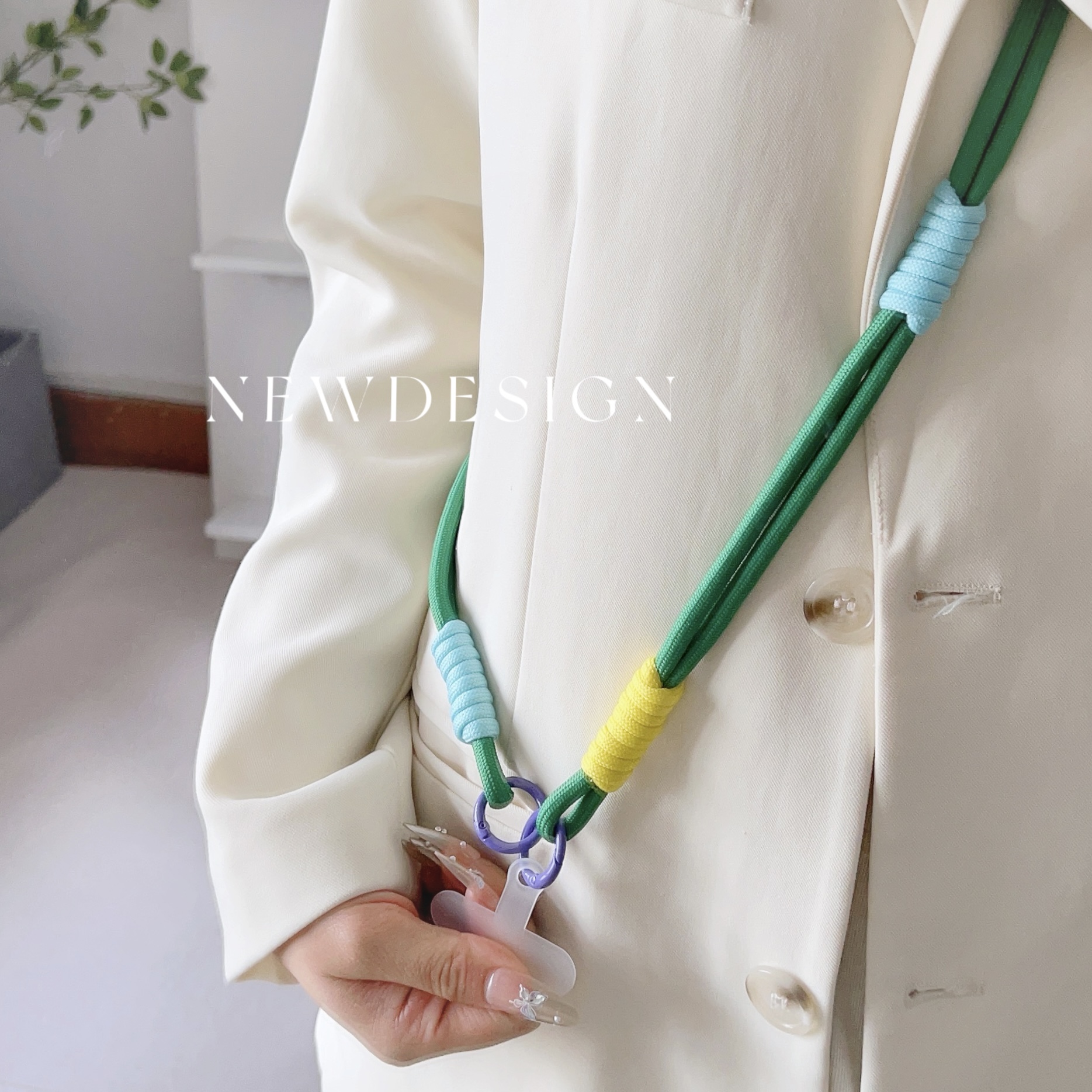 Lanyard Cross-body DYM Shoulder Straps Keychain Adjustable Korea Long Rope with Replacement Patch for Mobile Phone Accessories