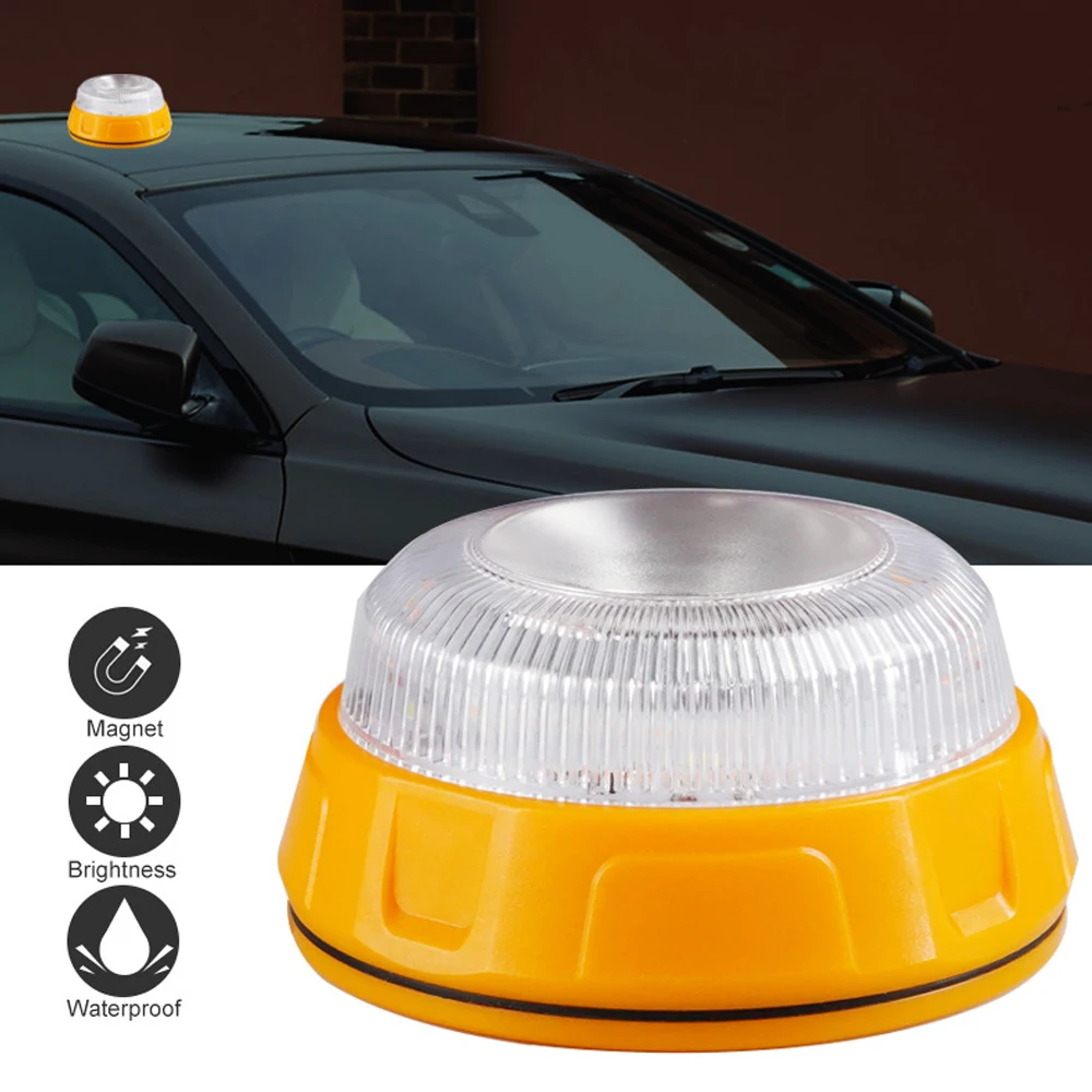 LED Car Emergency Light V16 Flashlight Magnetic Induction Strobe Road Accident Lamp Beacon Safety Accessory