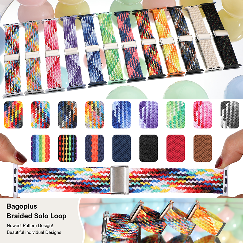 Braided Solo Loop For Apple watch ultra2 bands 49mm 45mm-40-41-46mm Nylon Elastic bracelet iWatch series 10 9 8 se 6 7 5 4 strap