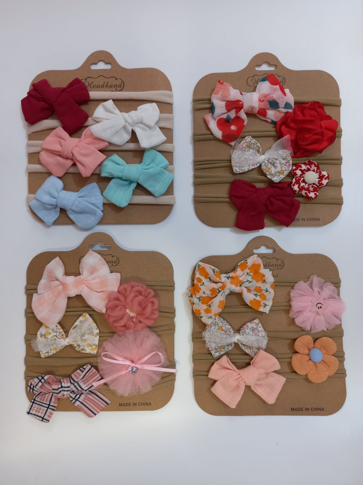 Cute Cute Thin Nylon Headband For Baby Girls- Per Set 5 Pcs