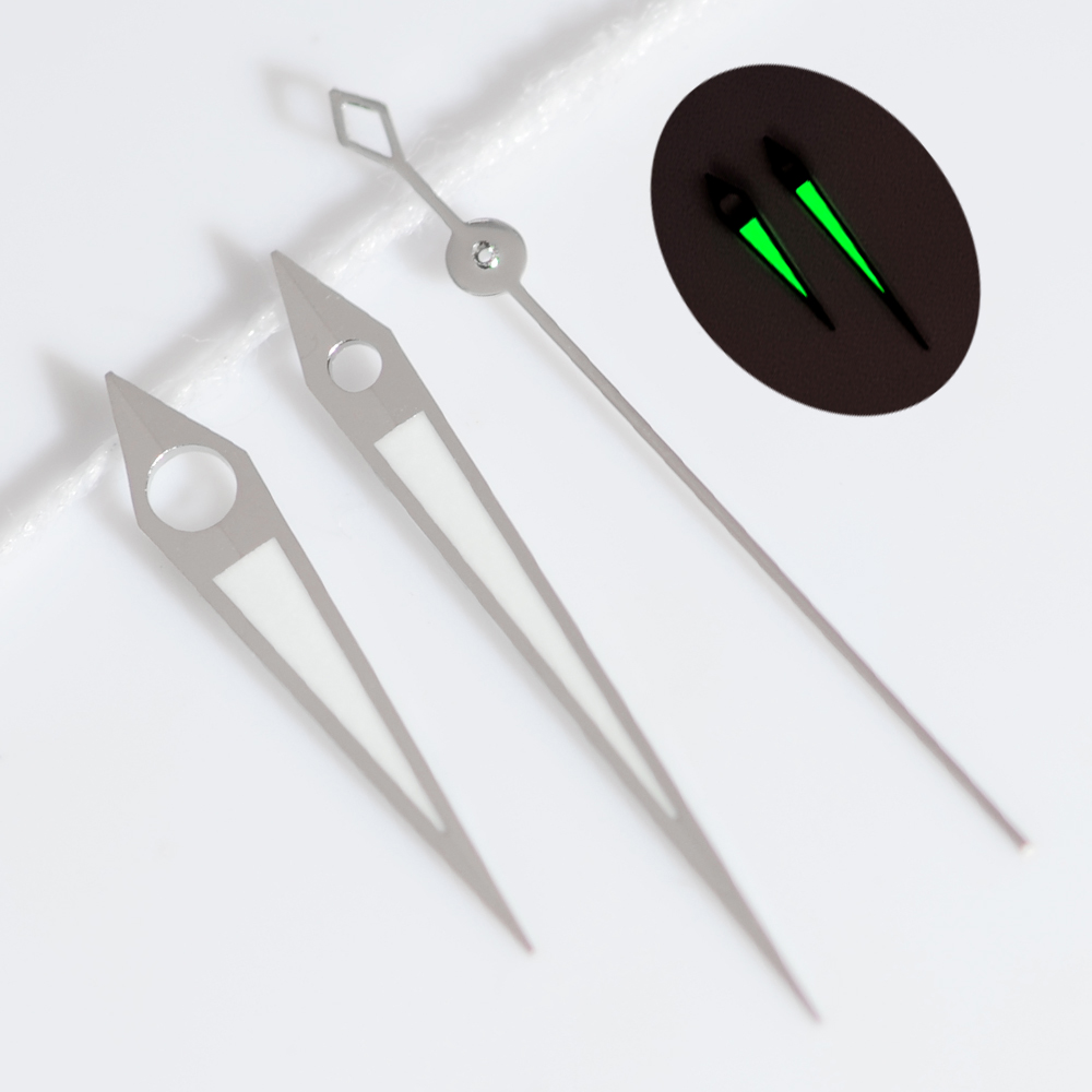 Polished NH35 Hands 10*14*15mm Dauphine Aiguille Cocktail Watch Accessories Needles Watch Pointer 3C Green Blue Luminous