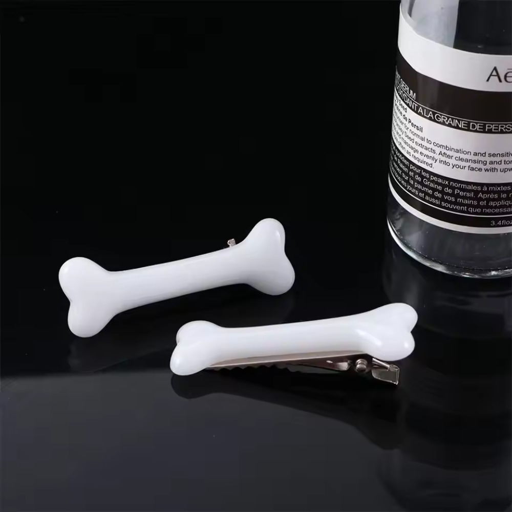 1PCS White Bone Hair Clip Cute Cartoon Bobby Pin Girl Fashion Dog Bones Decoration Small Hairpins Barrettes Y2K Accessories