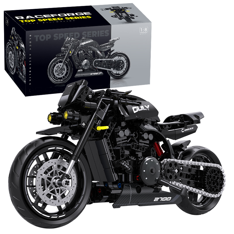 New 1:8 Night Racer Motorbike Building Blocks Sets MOC Bricks Motorcycle Model for Boys Kids Children 500+pcs