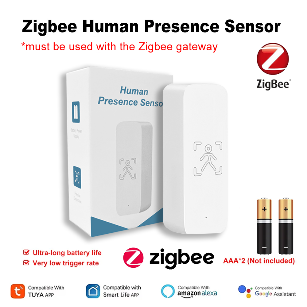 Tuya Zigbee/WiFi Smart Human Presence Sensor 24Ghz MmWave Radar Detection Luminance/Distance Support Home Assistant