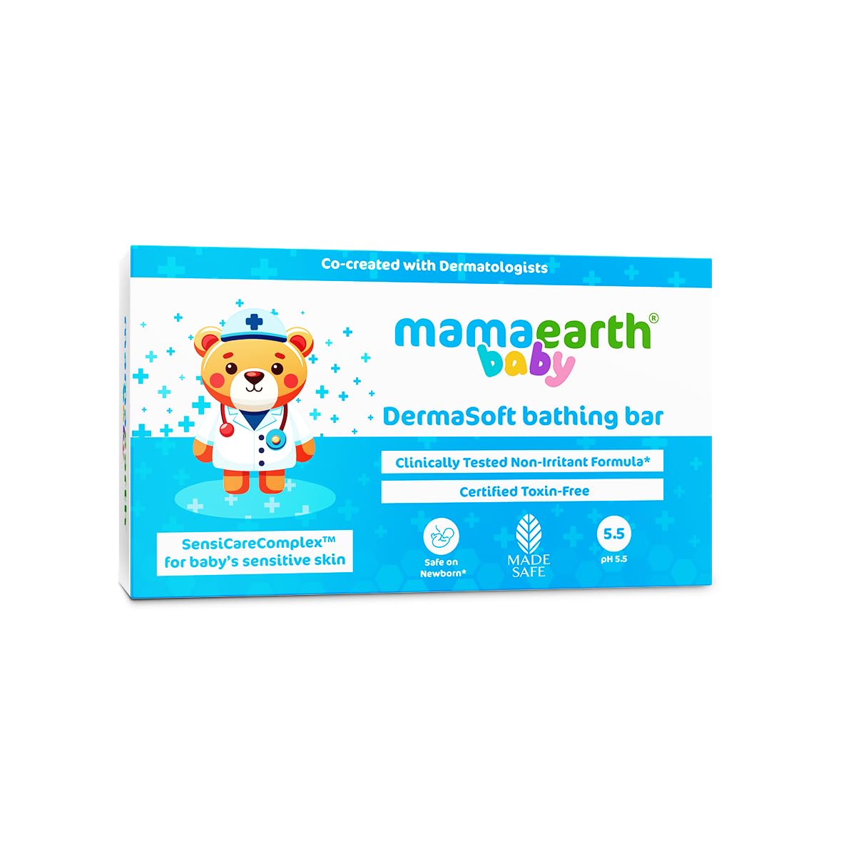 Mamaearth Baby DermaSoft Bathing Bar with SensiCareComplex for Baby's Sensitive Skin - 75 g | Pack of 1 | Co-created with Dermatologists for Newborns
