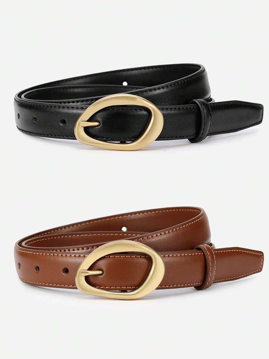 1/2pcs New Women's Needle Buckle Niche Korean Version Versatile Decorative Belt, Fashionable Paired With Jeans And Women Belts